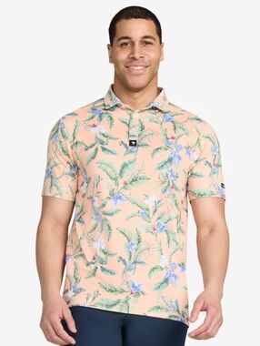 Bad Birdie Mens Flora Fiesta Core Performance Polo Size Large/XXL, NWT